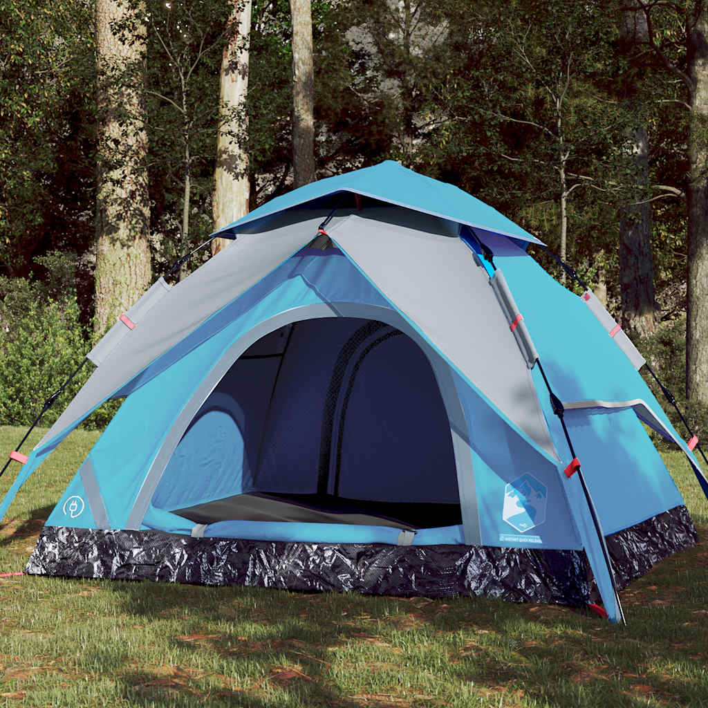 Vidaxl Dome Tent 4-osobowy szybki wydawanie niebieskiego