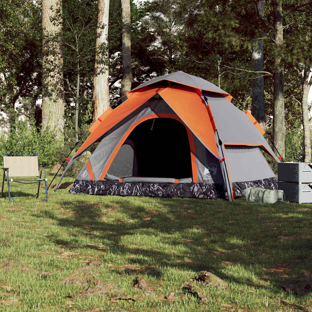 Vidaxl Dome tent 5-person fast release gray and orange