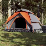 Vidaxl Dome Tent de 5 personas Liberación rápida de gris y naranja