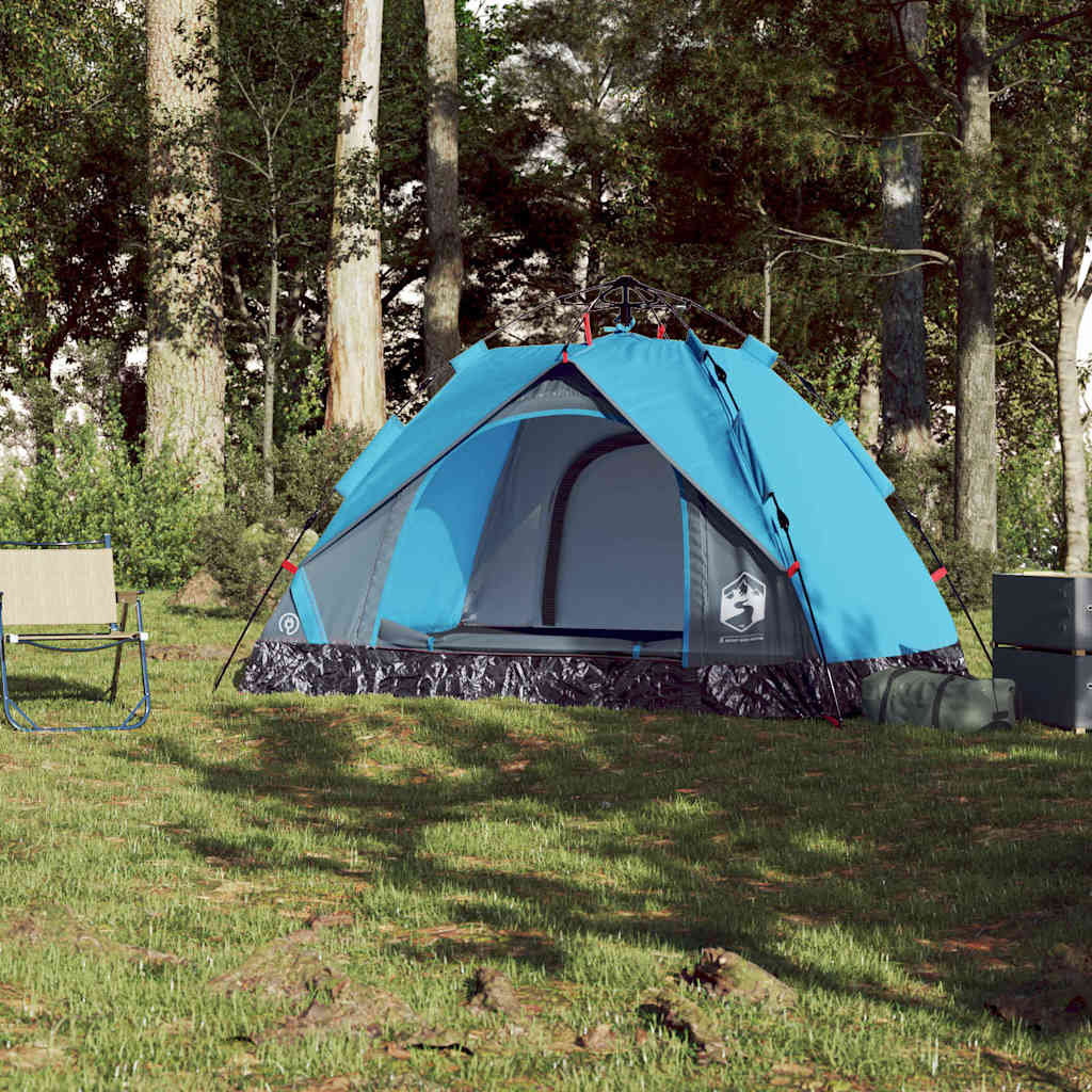 Vidaxl Dome Tent de 2 personas Liberación rápida Azul