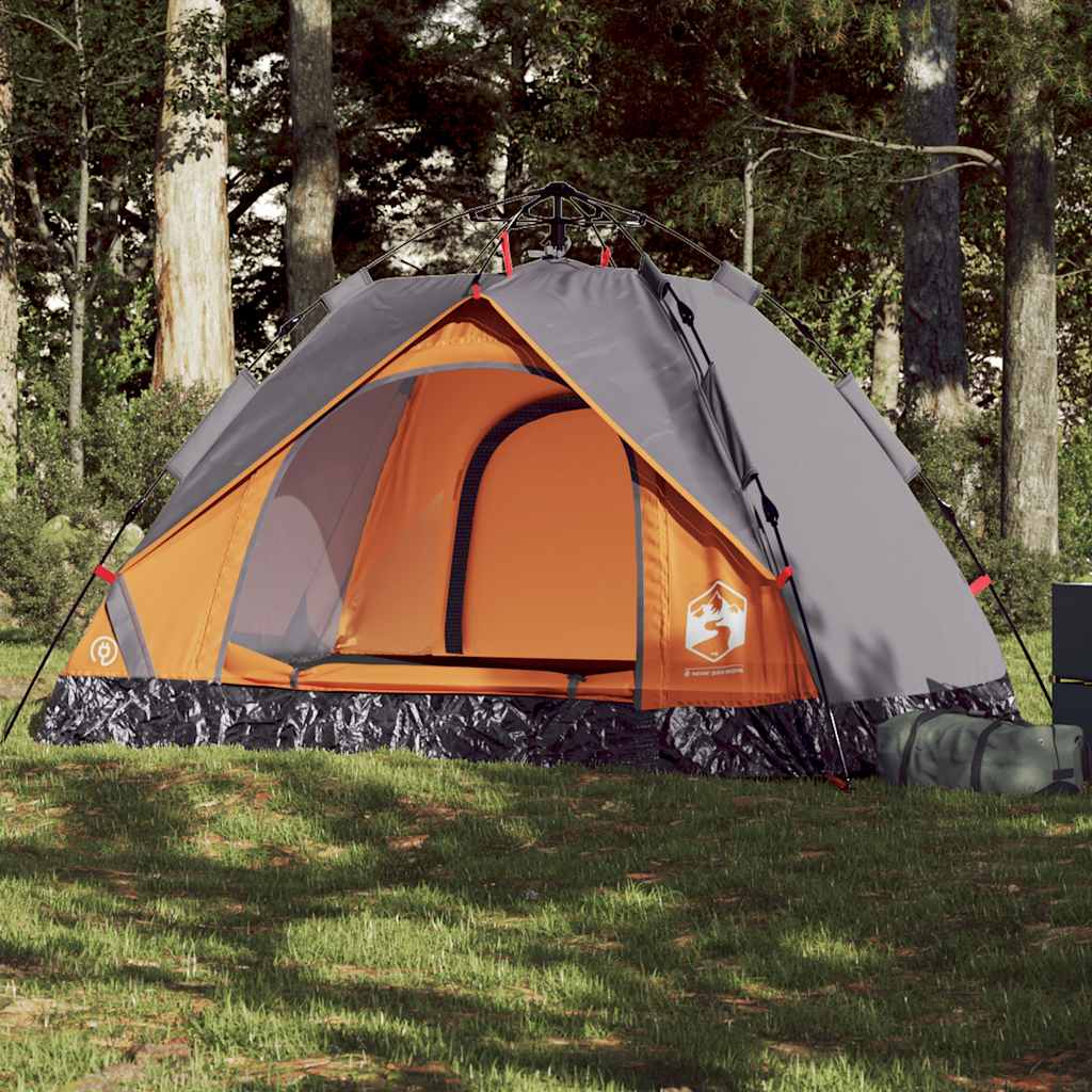 Vidaxl Dome Tent de 2 personas Liberación rápida Gray and Orange