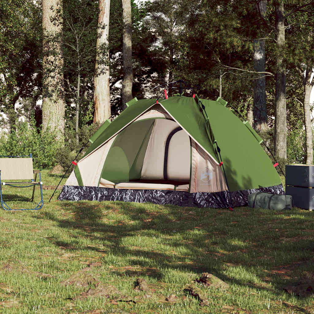 Vidaxl Dome Tent Tende a 3 persone Release Fast Green