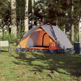 Vidaxl Dome Tent de 3 personas Liberación rápida de gris y naranja