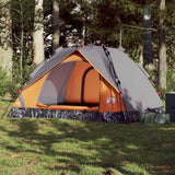 Vidaxl Dome Tenda 3 persone Rilascio veloce grigio e arancione