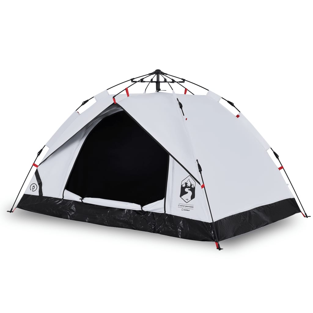 Vidaxl Dome telt 3-person hurtig utgivelse Blackout Fabric White