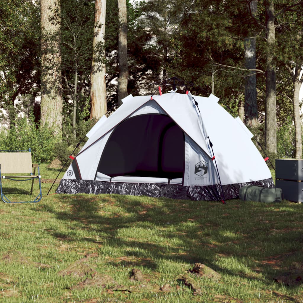 Vidaxl Dome Tent 3-osobowy szybki wydawanie Blackout Tabin White