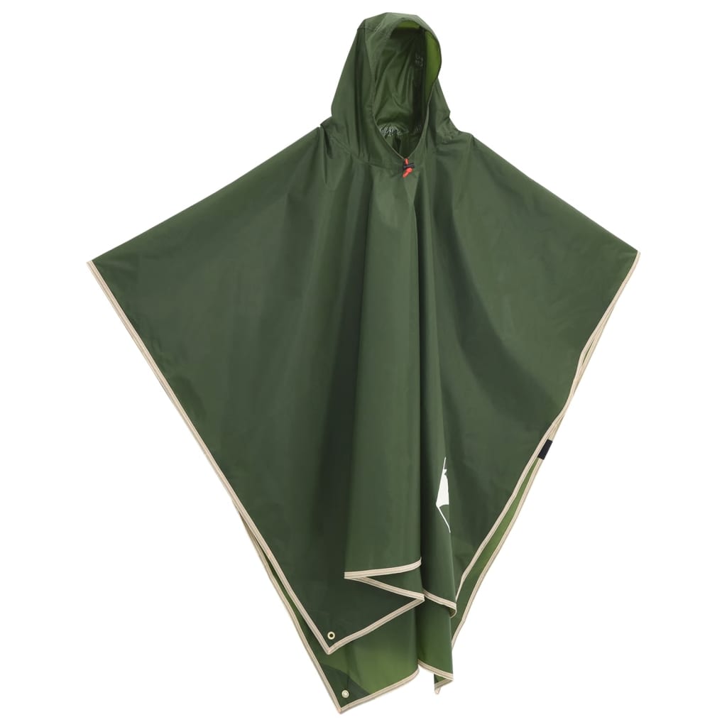 Vidaxl Rain Poncho s kapuco 2-in-1 dizajn 223x145 cm zelena