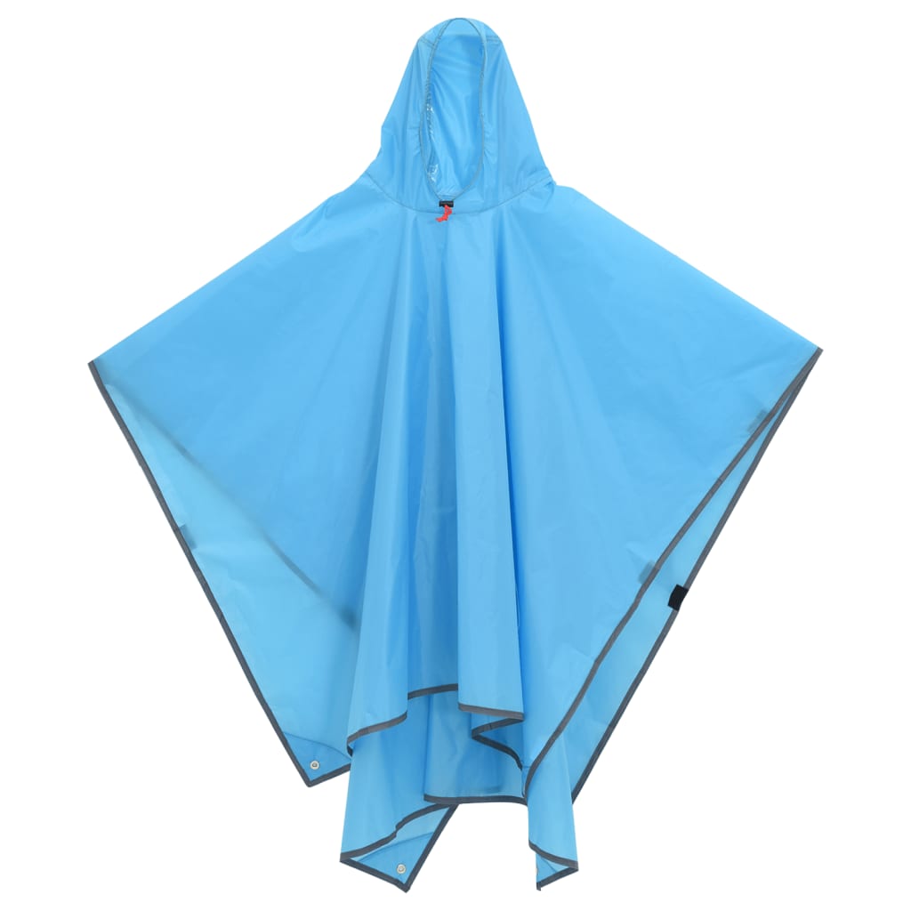 Vidaxl Rain Poncho med hette 2-i-1 design 223x145 cm blå