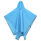 Vidaxl Rain Poncho med hætte 2-i-1 design 223x145 cm blå