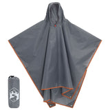 Vidaxl Rain Poncho med hætte 2-i-1 design 223x145 cm grå orange