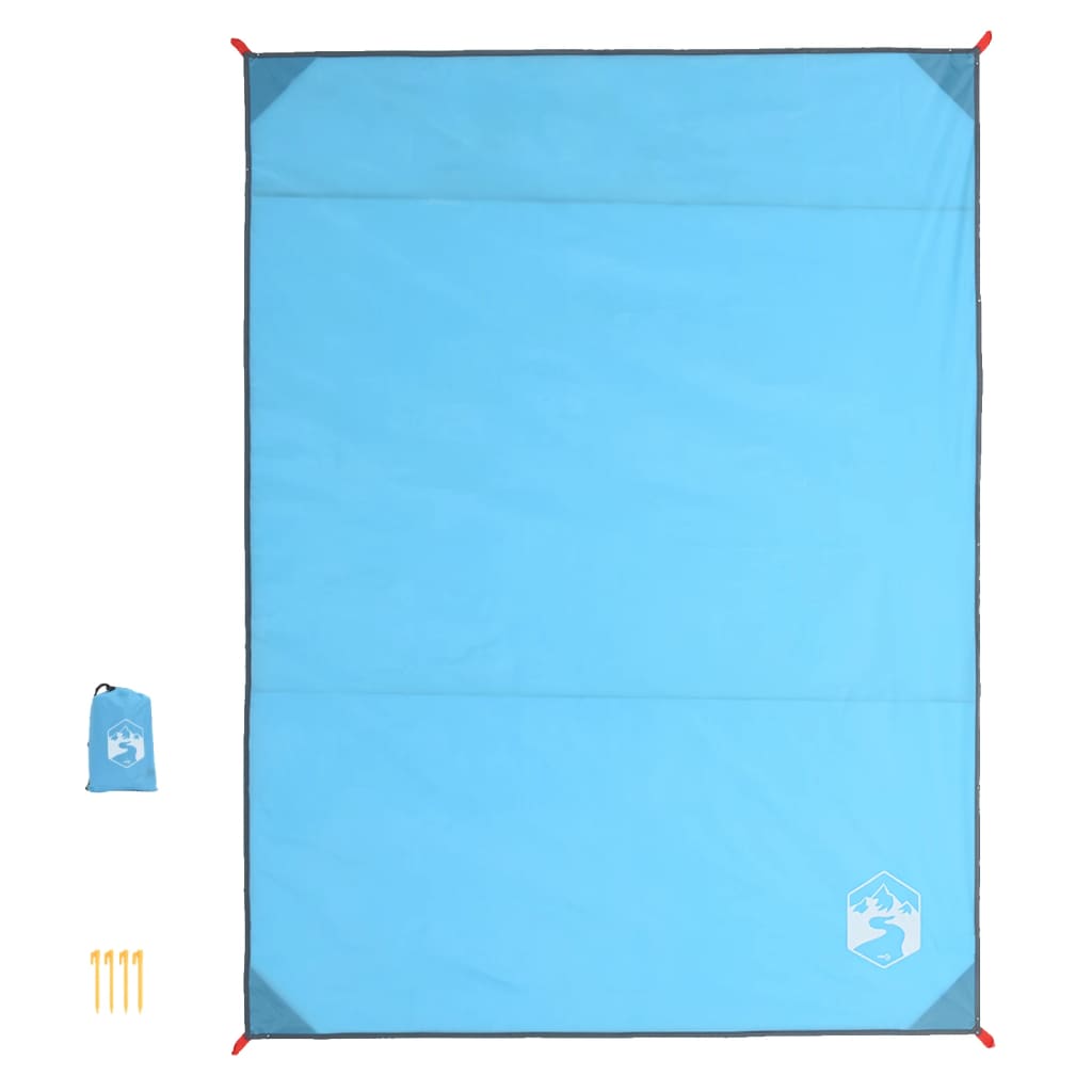 Vidaxl tappeto picnic con pioli 205x155 cm blu