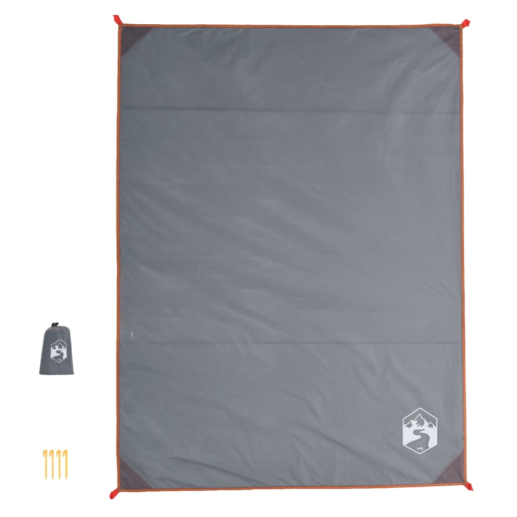 Vidaxl preproga za piknik z zatiči 205x155 cm siva in oranžna