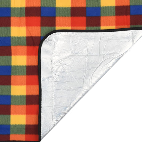 Vidaxl picknickkleed opvouwbaar geruit 200x150 cm fluweel meerkleurig