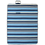 Vidaxl picnic rug foldable striped 200x150 cm velvet blue white