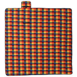 Vidaxl picknic Rug flappbar checker 200x200 cm Velvet Multi -Colored