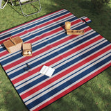 Vidaxl picnic rug folding stripes 200x200 cm velvet blue red