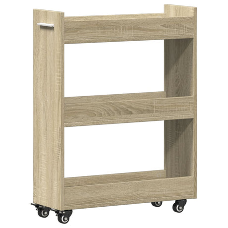 Vidaxl kast met wieltjes 60x22x79 bewerkt hout sonoma eikenkleurig