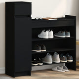 VidaXL shoe cabinet 100.5x28x100 cm Properted Wood Black