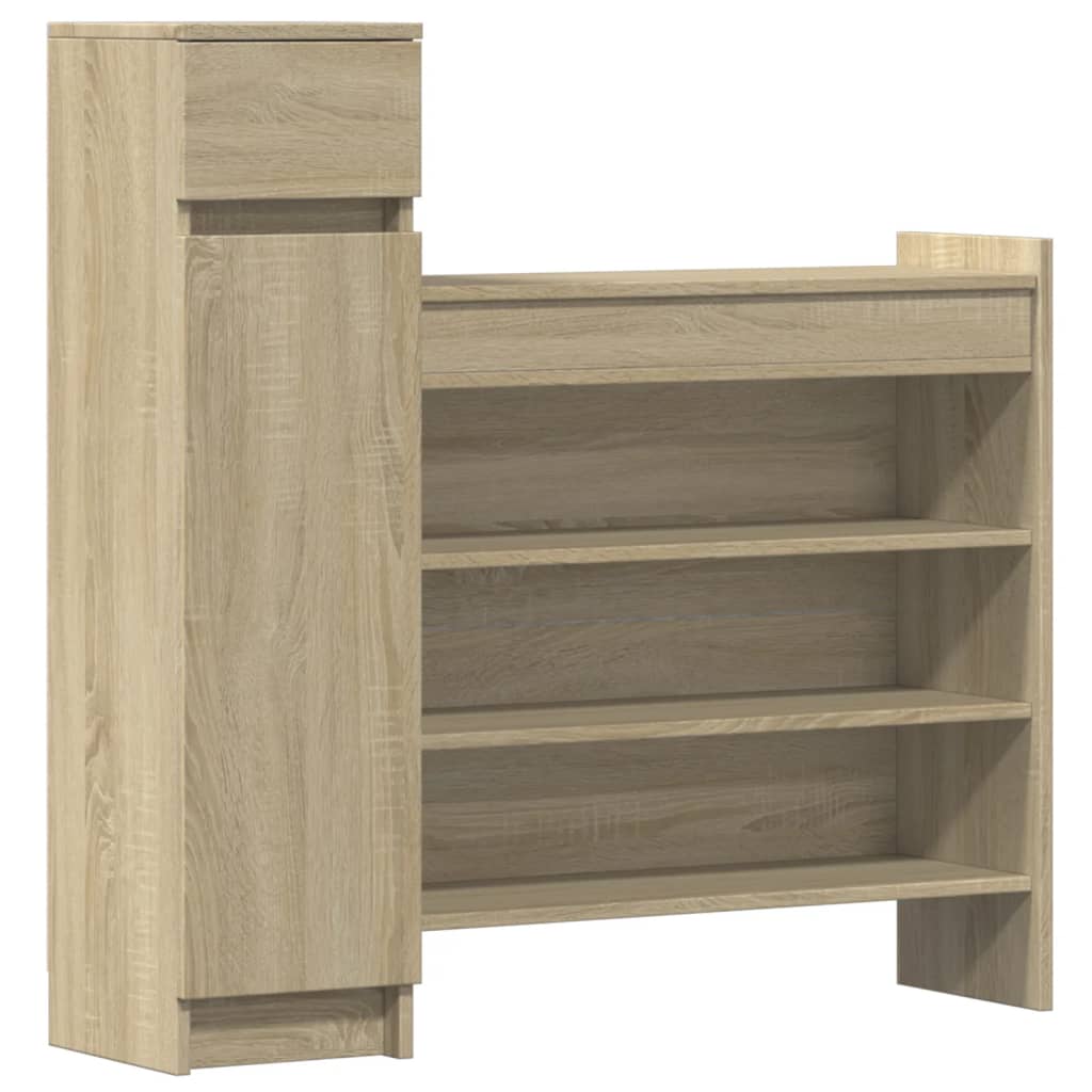 Vidaxl Schuhschrank 100,5x28x100 cm verarbeitetes Holz Sonoma Eiche gefärbt