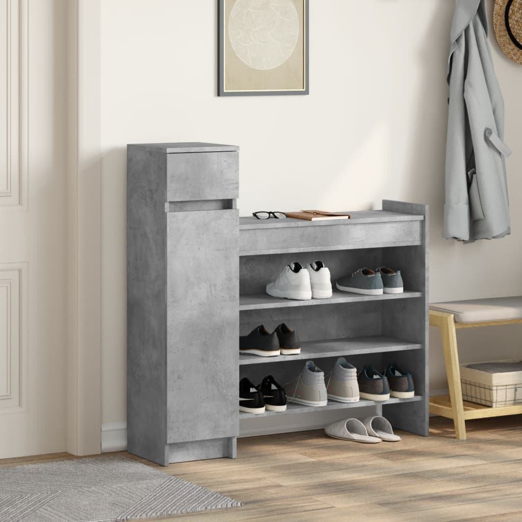 VidaXL shoe cabinet 100.5x28x100 cm processed wood concrete price