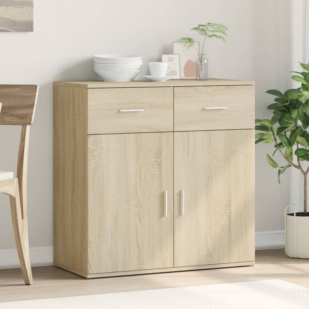 Vidaxl dressoir 79x38x80 cm bewerkt hout sonoma eikenkleurig