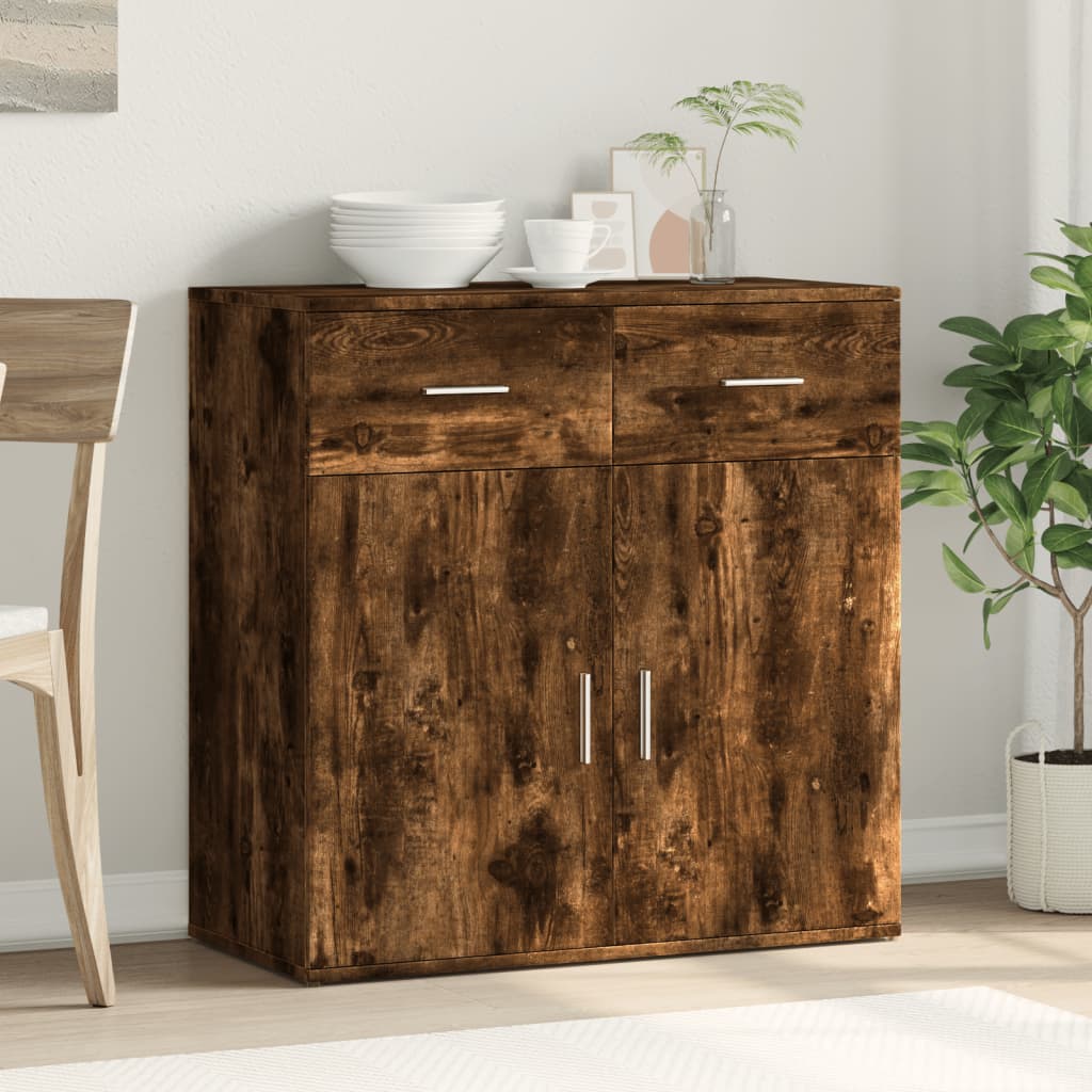 Vidaxl dressoir 79x38x80 cm bewerkt hout gerookt eikenkleurig