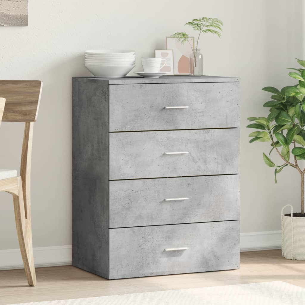 Vidaxl dressoir 60x39x80 cm bewerkt hout betongrijs