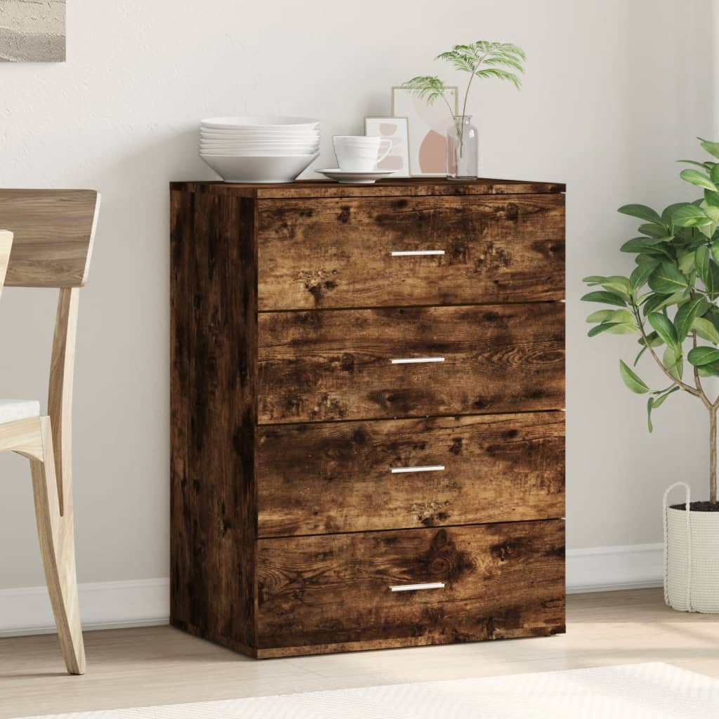 Vidaxl dressoir 60x39x80 cm bewerkt hout gerookt eikenkleurig