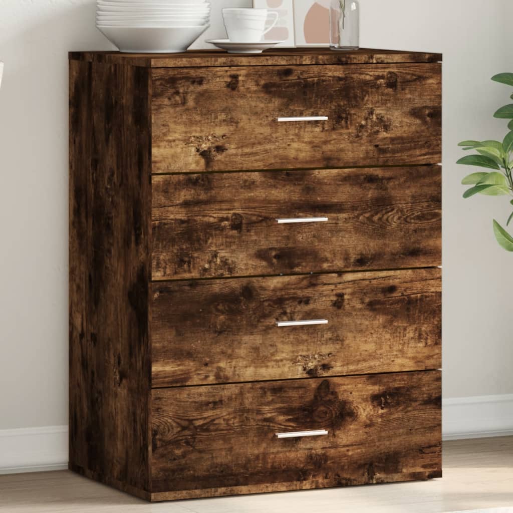 Vidaxl dressoir 60x39x80 cm bewerkt hout gerookt eikenkleurig