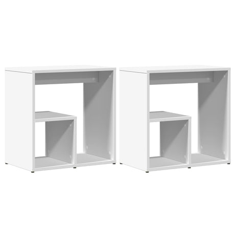 Vidaxl bijzettafels 2 st 50x30x50 cm bewerkt hout wit