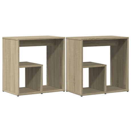 Vidaxl bijzettafels 2 st 50x30x50 cm bewerkt hout sonoma eikenkleurig