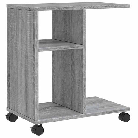 Vidaxl bijzettafel met wieltjes 50x30x55 cm hout grijs sonoma eiken