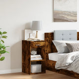 Vidaxl nachtkastje 35x34x65 cm bewerkt hout gerookt eikenkleurig