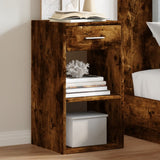 Vidaxl nachtkastje 35x34x65 cm bewerkt hout gerookt eikenkleurig