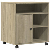 Vidaxl printerkastje met wielen 60x50x67 cm sonoma eikenkleurig