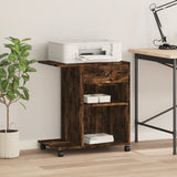 Vidaxl printerkastje met wielen 60x40x68,5 cm gerookt eikenkleurig