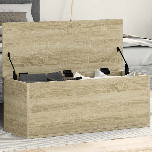 Vidaxl opbergbox 90x35x35 cm bewerkt hout sonoma eikenkleurig
