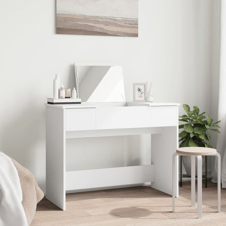 Vidaxl kaptafel met spiegel 100x45x76 cm wit