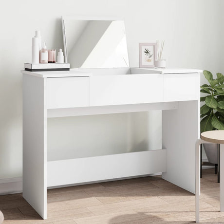 Vidaxl kaptafel met spiegel 100x45x76 cm wit
