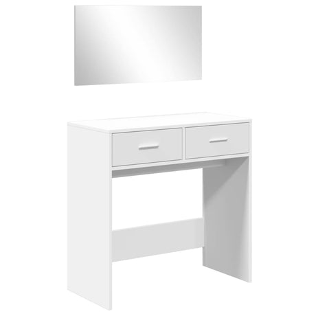 Vidaxl kaptafel met spiegel 80x39x80 cm wit