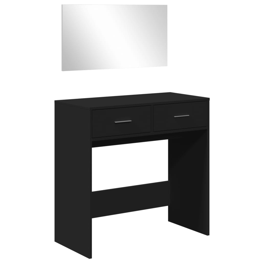 Vidaxl kaptafel met spiegel 80x39x80 cm zwart