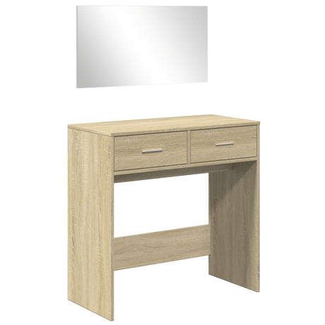 Vidaxl kaptafel met spiegel 80x39x80 cm sonoma eikenkleurig