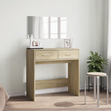 Vidaxl kaptafel met spiegel 80x39x80 cm sonoma eikenkleurig