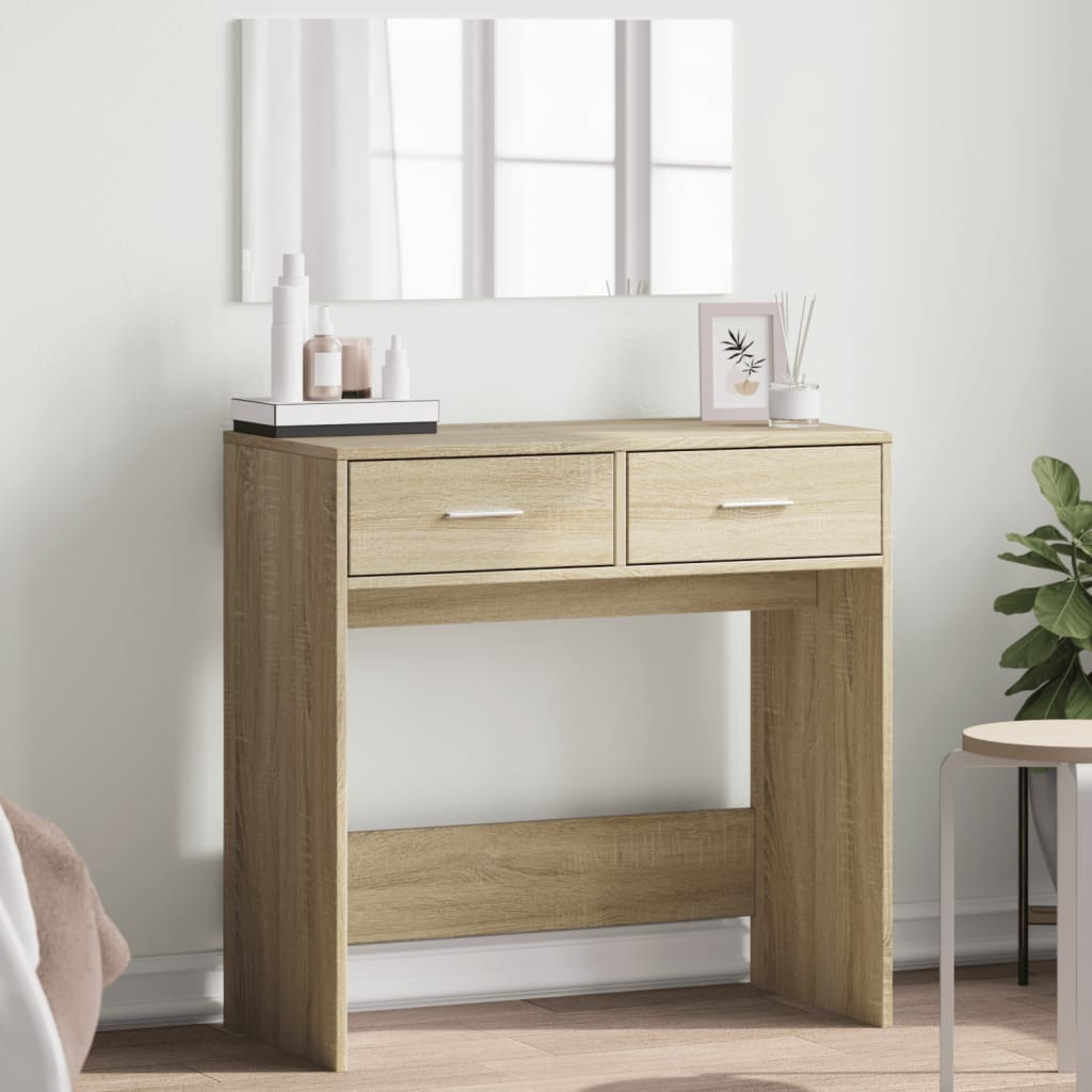 Vidaxl kaptafel met spiegel 80x39x80 cm sonoma eikenkleurig