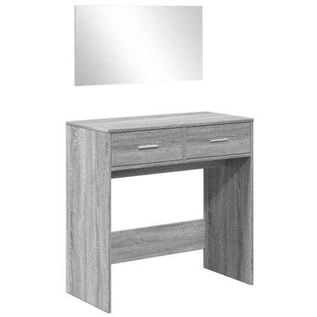 Vidaxl kaptafel met spiegel 80x39x80 cm grijs sonoma eikenkleurig