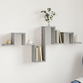 Vidaxl wandschap 104,5x10x43 cm bewerkt hout grijs sonoma eikenkleurig