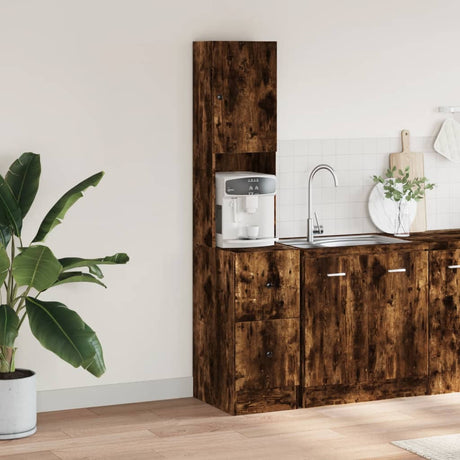 Vidaxl keukenkast 35x50x180 cm bewerkt hout gerookt eikenkleurig