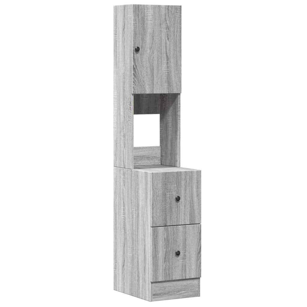 Vidaxl keukenkast 35x50x180 cm bewerkt hout grijs sonoma eiken