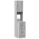 Vidaxl keukenkast 35x50x180 cm bewerkt hout grijs sonoma eiken