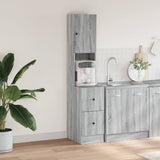 Vidaxl keukenkast 35x50x180 cm bewerkt hout grijs sonoma eiken